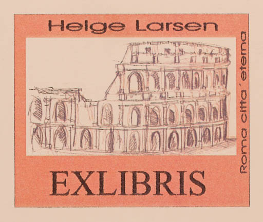 Exlibris by Antonino Viviano from Denmark for Helge Larsen - Castle/Palace 