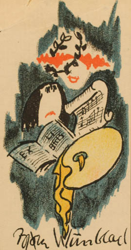 Exlibris by Bjørn Wiinblad from Denmark for Bjørn Winblad - Abstract 