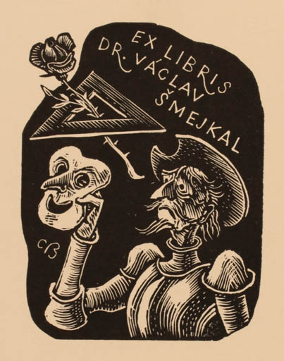 Exlibris by Cyril Bouda from Czechoslovakia for Dr. Vaclav Smejkal - Don Quijote 