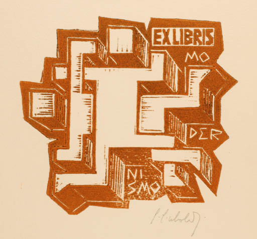 Exlibris by Gian Luigi Uboldi from Italy for ? Modernismo - Abstract 