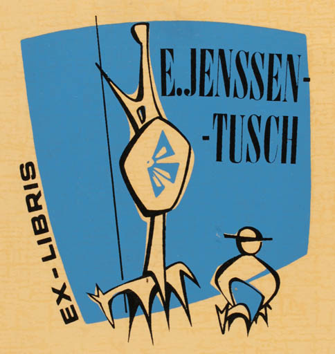 Exlibris by Eduardo Dias Ferreira from Portugal for Eigil Jenssen-Tusch - Don Quijote 