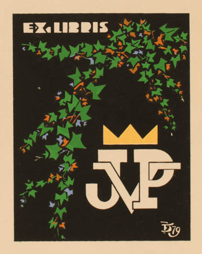 Exlibris by Eduardo Dias Ferreira from Portugal for Jørgen Vils Pedersen - Flora 