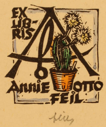 Exlibris by Otto Feil from Austria for Annie & Otto Feil - Flora 