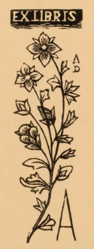 Exlibris by Antonin Dolezal from Czechoslovakia for Antonin Dolezal - Flower Flora 