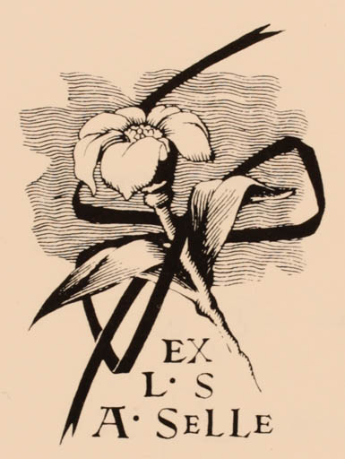 Exlibris by W. N. Chishnjak from Russia for Andreas Selle - Flower Flora 