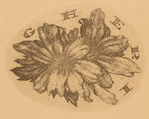 Exlibris by Ludmilla Jirincova from Czechoslovakia for Gheri Montero - Flower Flora 