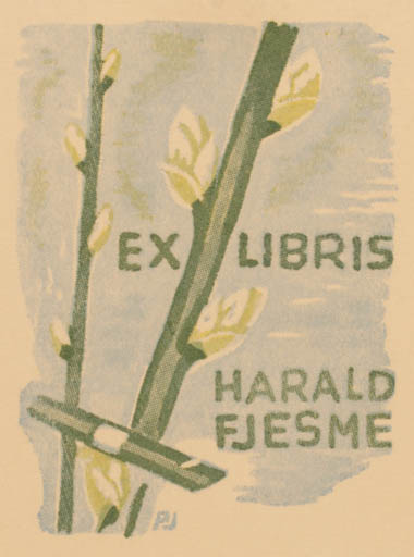 Exlibris by Paul Jensen from Norway for Harald Fjesme - Flora 