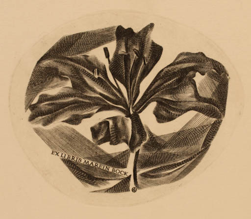 Exlibris by Wojciech Jakubowski from Poland for Marein Bock - Flower Flora 