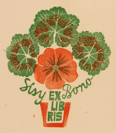 Exlibris by Edward Grabowski from Poland for Sisy Bono - Flower Flora 