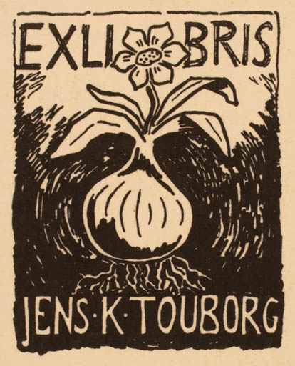 Exlibris by Thomas Pedersen from Denmark for Jens K Touborg - Flower Flora 