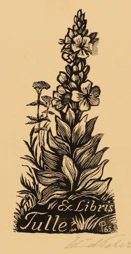 Exlibris by Edmund Peter from Denmark for Tulle Due Nielsen - Flower Flora 