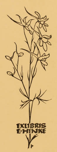 Exlibris by Ottmar Premstaller from Austria for Edeltraud Hinke - Flora 