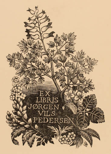 Exlibris by Pam Georg Rueter from Netherland for Jørgen Vils Pedersen - Flora 