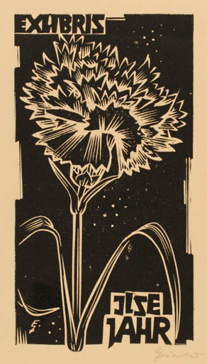 Exlibris by Erhard Zierold from Germany for Ilse Jahr - Flower Flora 