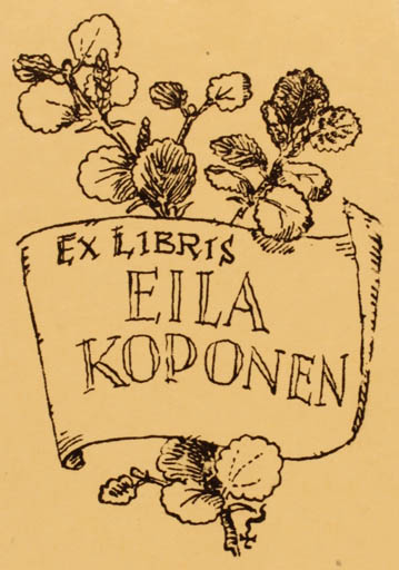 Exlibris by Tapio Tapiovaara from Finland for Eila Koponen - Flora 