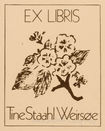 Exlibris by Jørgen Weirsøe from Denmark for Tine Staahl Weirsøe - Flora 