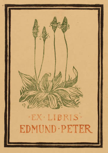 Exlibris by Edmund Peter from Denmark for Edmund Peter - Flora 