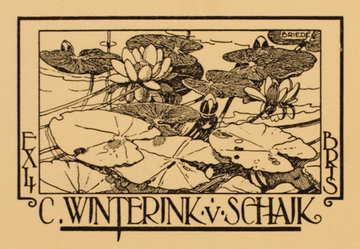 Exlibris by Johan Briedé from Netherland for Winterink C. Schajk - Flower Flora 