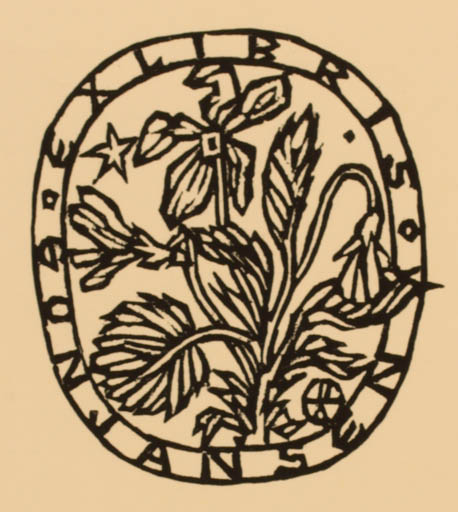 Exlibris by Otto Feil from Austria for Gon Jansen - Flower Flora 