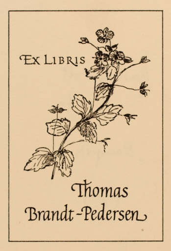 Exlibris by Gerda Heltoft from Denmark for Thomas Brandt - Pedersen - Flora 