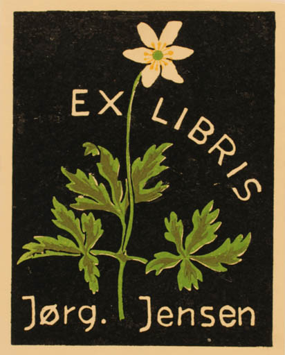 Exlibris by Jørgen Jensen from Denmark for Jørgen Jensen - Flower Flora 