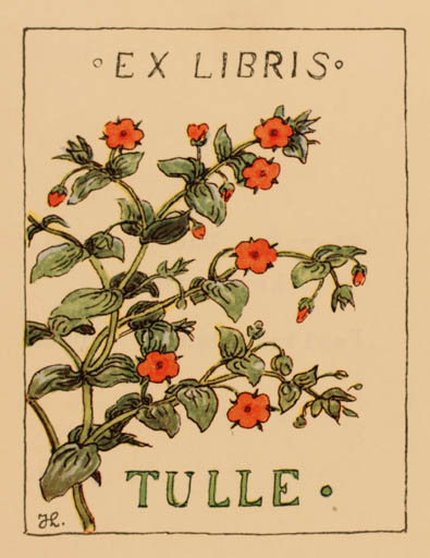 Exlibris by Johannes Larsen from Denmark for Tulle Due Nielsen - Flora 