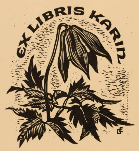 Exlibris by Ella Goldschmidt from Austria for Karin ? - Flora 