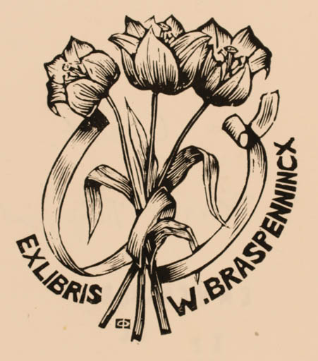 Exlibris by C. M. W. Cramer from Netherland for Willy Braspennincx - Flower Flora 