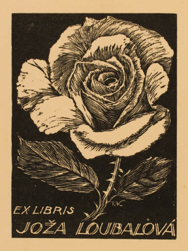 Exlibris by Frantisek Kobliha from Czechoslovakia for Joza Loubalova - Flower Flora 