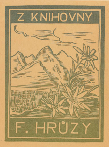 Exlibris by V. Hrimaly from Czechoslovakia for F. Hruzy - Mountain Flora 