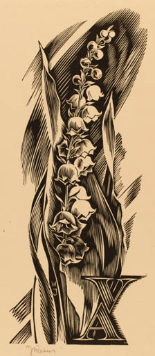 Exlibris by Josef Weiser from Czechoslovakia for Vilma Ambrozowá - Flower Flora 