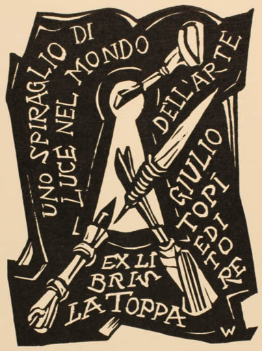 Exlibris by Remo Wolf from Italy for Giulio Topi - Art Text/Writing 