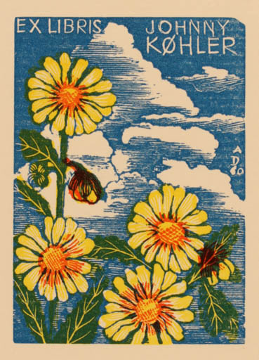 Exlibris by Antonin Dolezal from Czechoslovakia for Køhler Johnny - Flower Flora 