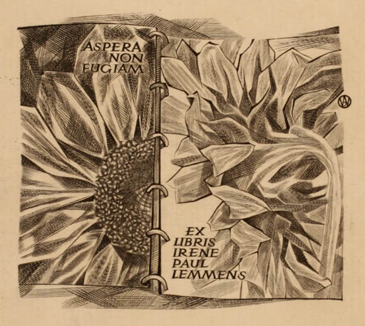 Exlibris by Wojciech Jakubowski from Poland for Irene & Paul Lemmens - Flower Flora 