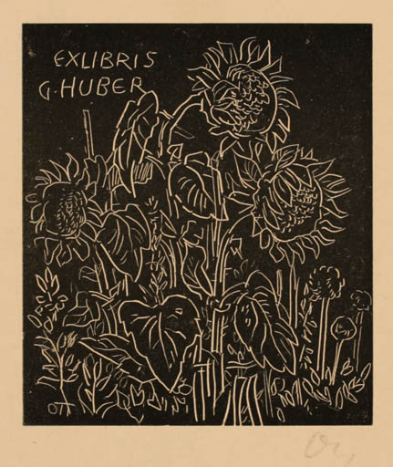 Exlibris by Herbert S. Ott from Germany for G Huber - Flora 