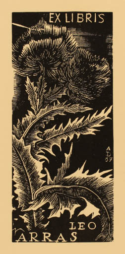 Exlibris by Antonin Dolezal from Czechoslovakia for Leo Arras - Flora 