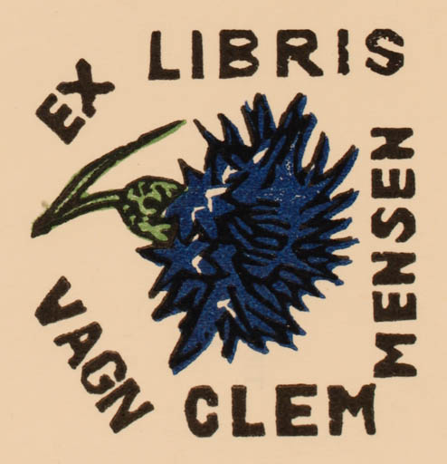 Exlibris by Tibor Moskal from Hungary for Vagn Åge Clemmensen - Flower Flora 