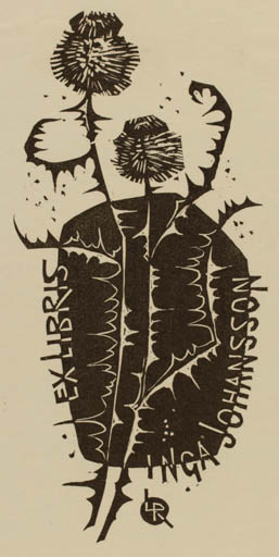 Exlibris by Ladislav Rusek from Czechoslovakia for Inga Johansson - Flora 