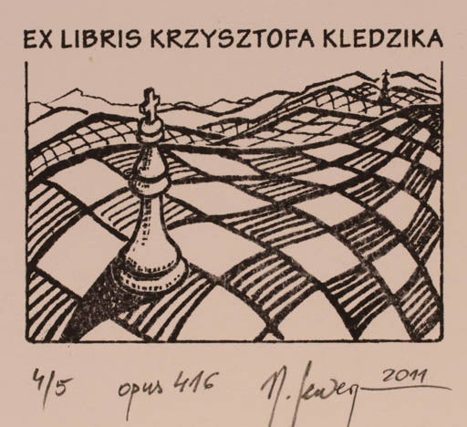 Exlibris by Malgorzaty Seweryn from Poland for Krzysztofa Kledzika - Abstract Sport/game 