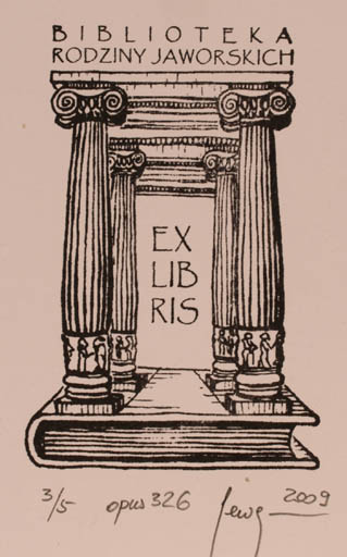 Exlibris by Malgorzaty Seweryn from Poland for Rodziny Jaworskich Biblioteka - Classical antiquity Book 