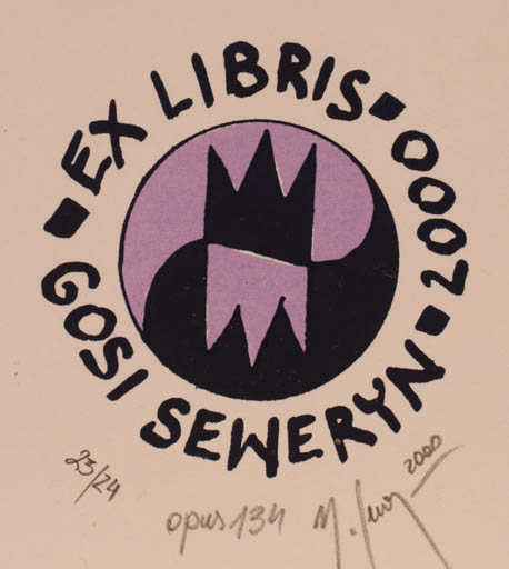 Exlibris by Malgorzaty Seweryn from Poland for Gosi Seweryn - Abstract 