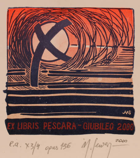 Exlibris by Malgorzaty Seweryn from Poland for Pescara Giubileo - Abstract 