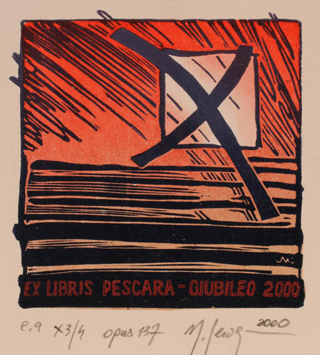 Exlibris by Malgorzaty Seweryn from Poland for Pescara Giubileo - Abstract 