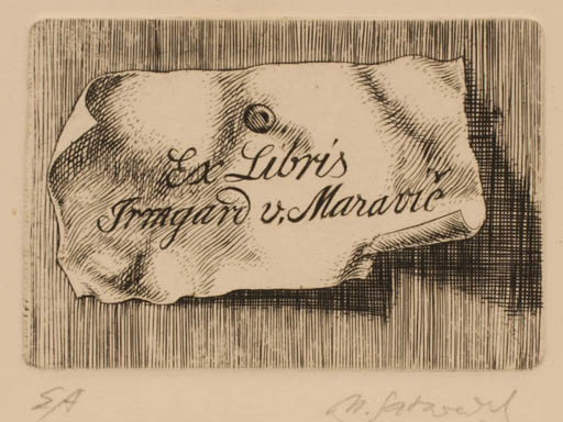 Exlibris by Norbert Salzwedel from Germany for Irmgard Maravié - Text/Writing 