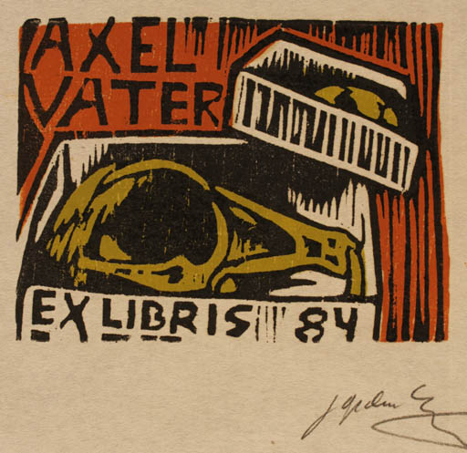 Exlibris by Georg Opdenberg from Germany for Axel Vater - Abstract 