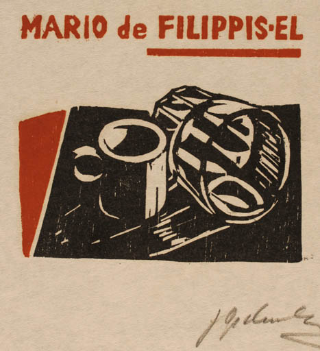 Exlibris by Georg Opdenberg from Germany for Mario de Filippis - 