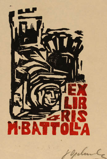 Exlibris by Georg Opdenberg from Germany for Massimo Battolla - Abstract 