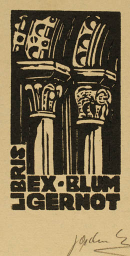 Exlibris by Georg Opdenberg from Germany for Dr. Gernot Blum - Classical antiquity 