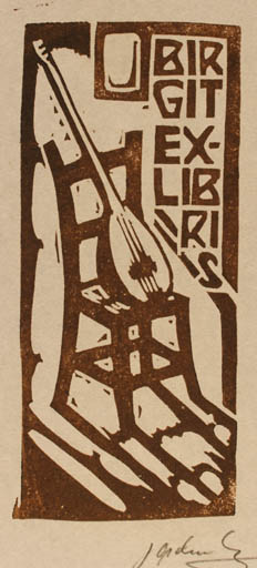 Exlibris by Georg Opdenberg from Germany for ? Birgit - Music 