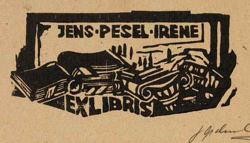 Exlibris by Georg Opdenberg from Germany for ? Jens. Pesel. Irene - Book 